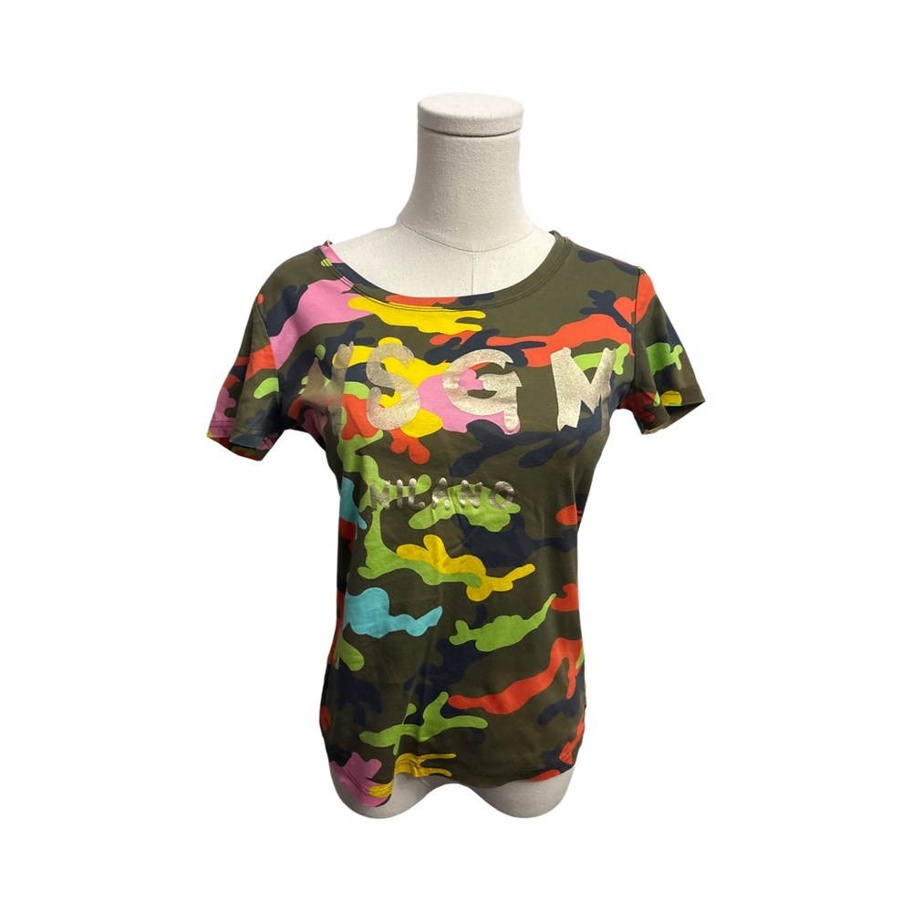 “MSGM” Milano Colorful Camouflage Women's Top - size M